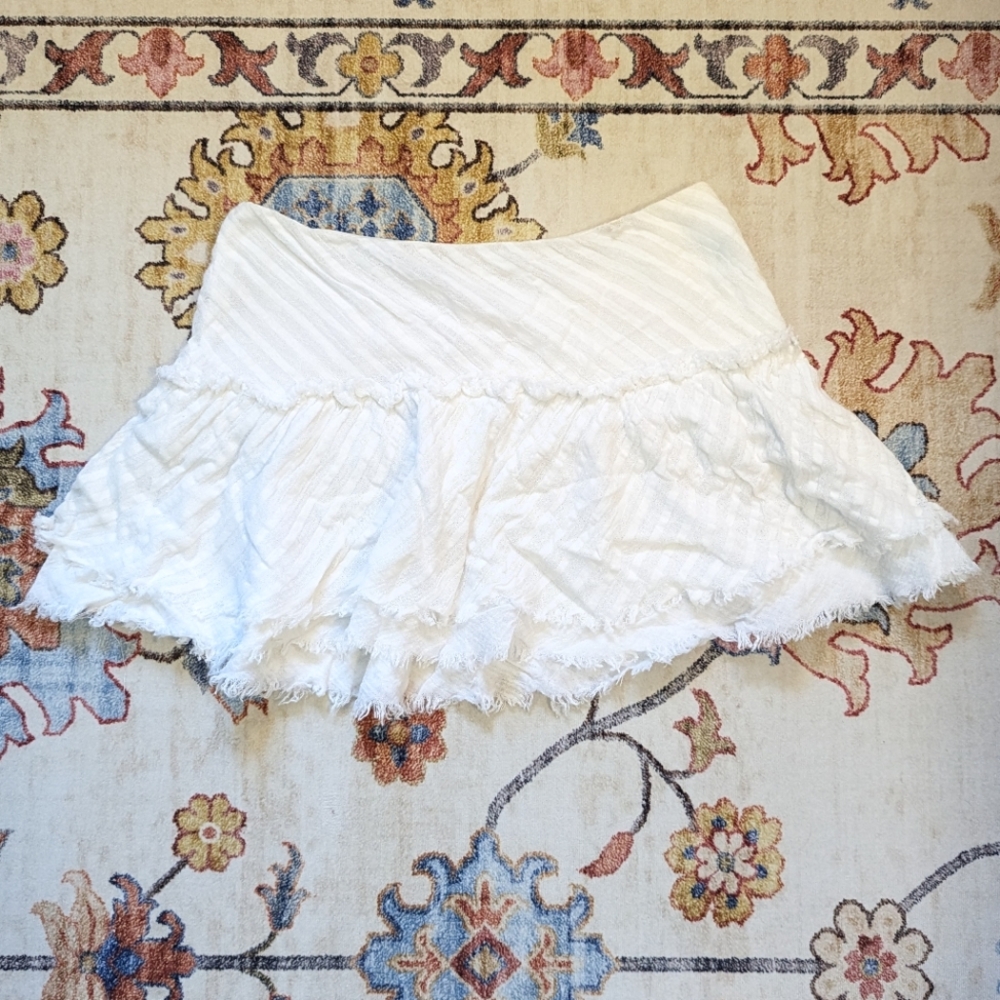 Vintage 2000s Fairycore Flowy Tiered Raggedy Ann Whimsical Low Rise Mini Skirt
